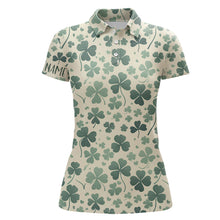 Load image into Gallery viewer, Green Clover St Patrick Day Womens Golf Polo Shirts Custom Golf Shirts For Women Golf Gifts LDT1312