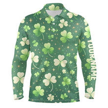 Load image into Gallery viewer, Green Clover St Patrick Day Golf Mens Polo Shirts Custom Mens Golf Tops Personalized Golf Gifts LDT1314