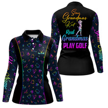 Load image into Gallery viewer, Some Grandmas Knit Real Grandmas Play Golf Womens Polo Shirt Colorful Halloween Golf Shirts For Women LDT0117