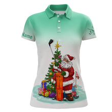 Load image into Gallery viewer, Personalized Mint Christmas Santa Golf Polo Shirt Custom Funny Golf Tops For Women Golf Gifts LDT0930