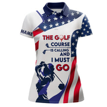 Load image into Gallery viewer, 3D American Flag Womens Golf Polo Shirts Custom Patriotic Golf Shirts For Womens, Golf Gifts LDT0140