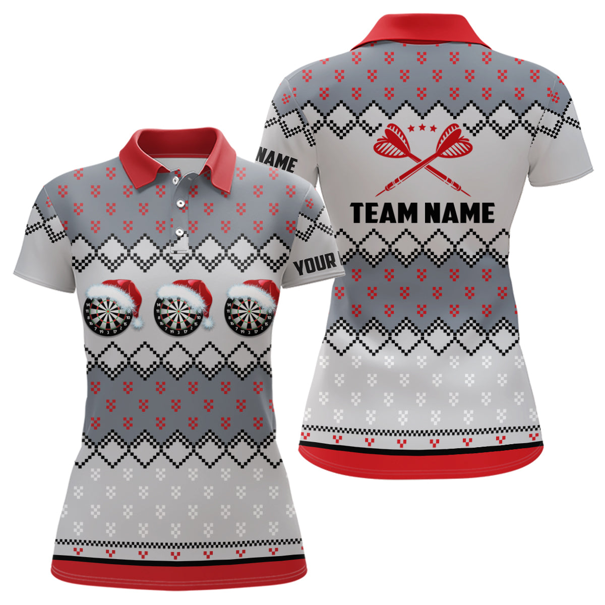 Personalized Darts Christmas Santa Polo Shirt Custom Darts Shirt For Women Dart Jersey LDT0741