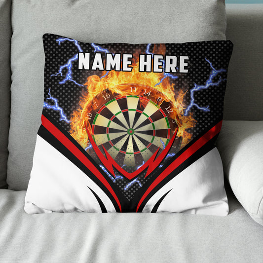 Thunder Fire Darts Flame Custom Throw Pillow Personalized Darts Gift LDT1190