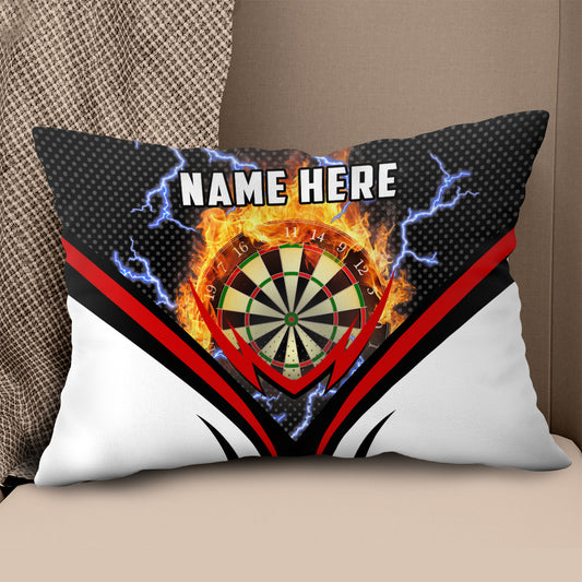Thunder Fire Darts Flame Custom Throw Pillow Personalized Darts Gift LDT1190