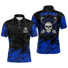 Load image into Gallery viewer, Personalized 3D All Over Print Skull Mens Golf Polo Shirt Navy Black Golf Shirts For Men LDT0448