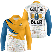 Load image into Gallery viewer, Golf &amp; Beer That&#39;s Why I&#39;m Here Golf Icons Seamless Mens Polo Shirts Cool Golf Shirts For Men LDT0471