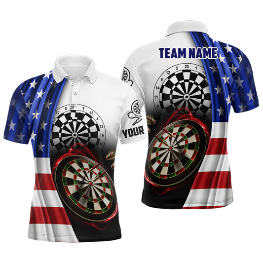 American Flag Men Darts Polo Shirt Custom Darts Shirt For Dart Lovers Dart Team Jersey LDT0798