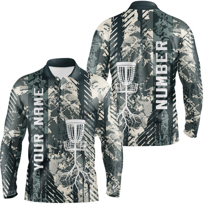 Personalized Wild Grunge Mens Disc Golf Polo Shirt Custom Disc Golf Shirts For Men Golf Gifts LDT0515