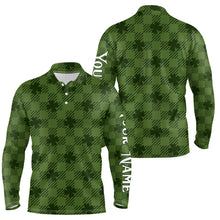 Load image into Gallery viewer, Clover Checkered Pattern St. Patrick Day Mens Golf Polo Shirts Customized Golf Shirts For Men LDT1262