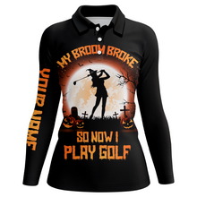Load image into Gallery viewer, My Broom Broke So Now I Golf Orange Halloween Polo Shirts Witch Scary Golf Gifts For Women LDT0372