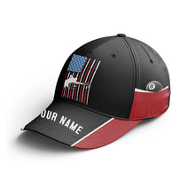 Load image into Gallery viewer, Personalized American Flag Black Red Billiards Hats For Players Billiards, Custom Top Hat Billiards  VHM0362