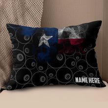 Load image into Gallery viewer, Personalized Vintage Smoke Texas Flag 8 Ball Billiard Pillow, Pool Gifts VHM0907
