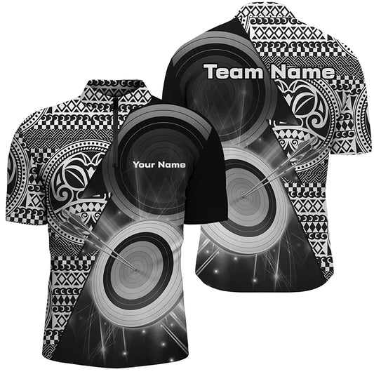 Personalized Tribal White Black Target Archery Quarter-Zip Shirts For Men Custom Archery Jerseys VHM1141