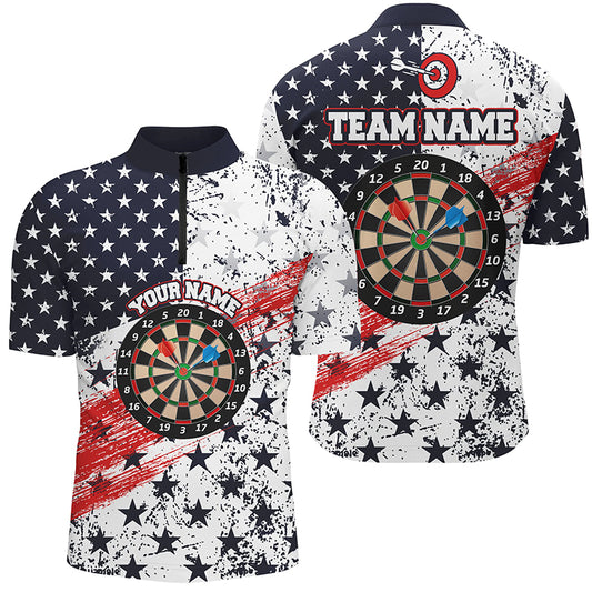 Personalized American Flag Darts Quarter-Zip Shirts Custom Dart Shirts For Men Dart Team Jerseys VHM1109