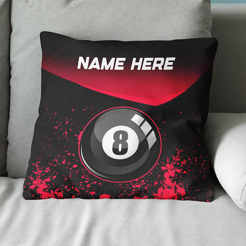 Personalized Red 8 Ball Billiard Throw Pillow Gifts For Billiard Players VHM0925