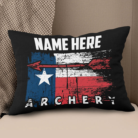 Personalized Vintage Texas Flag Arrow Archery Throw Pillow Archery Gifts VHM0935