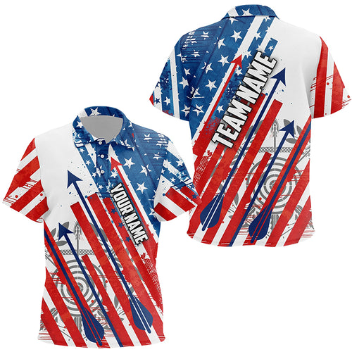 Personalized Archery Bow Hunting American Flag Shooter Archery Polo Shirts For Kids, Archery Shirts VHM0622