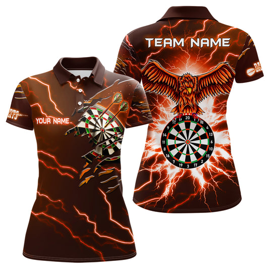 Personalized Thunder Orange Eagle Dart Polo Shirts Custom Dart Shirts For Women Dart Team Shirts VHM1145