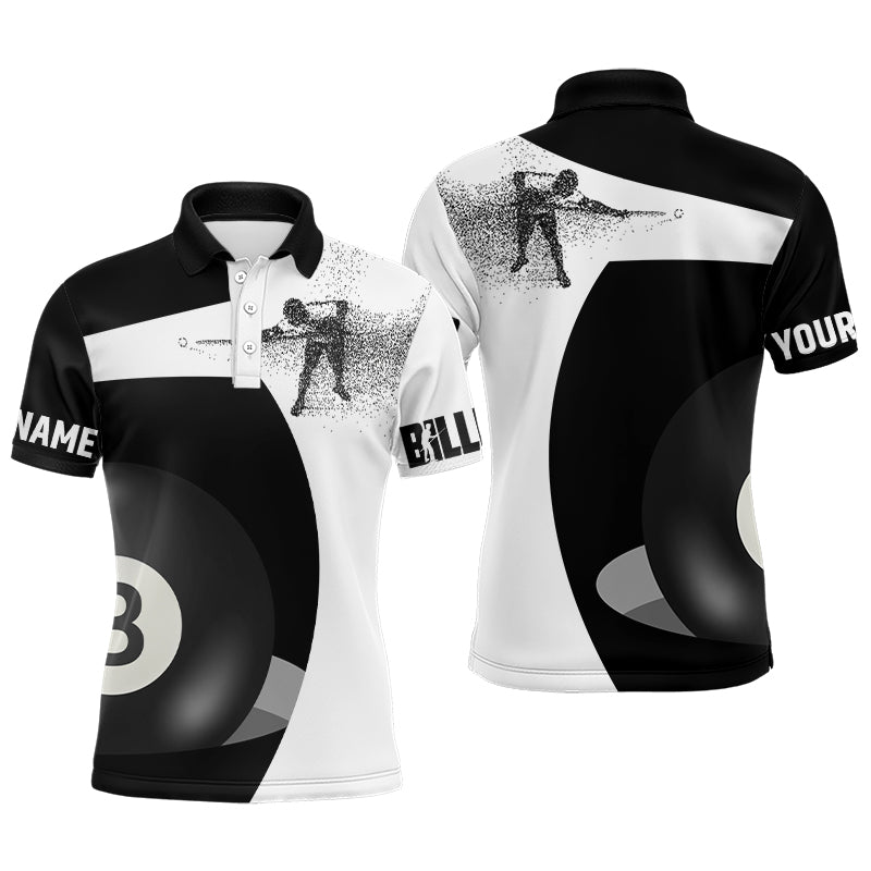 Personalized Billiard 3D Funny Billiard Player Polo Shirts For Men, Custom Pool Billiards Jerseys VHM0039