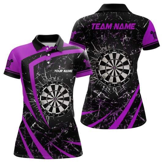 Personalized Purple Glass Break Dart Polo Shirts Custom Dart Shirts For Women Dart Team Shirts VHM1163