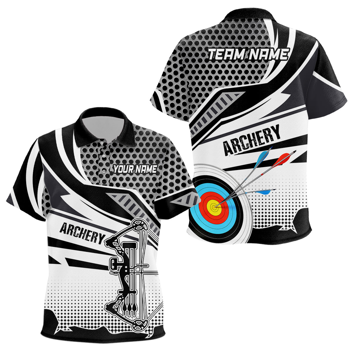 Personalized Modern Compound Bow And Arrow Archery Polo Shirts For Kids, 3D Target Archery Shirts VHM0668