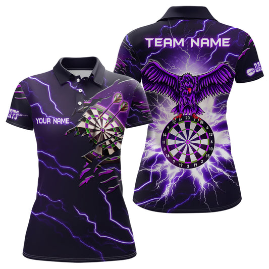 Personalized Thunder Purple Eagle Dart Polo Shirts Custom Dart Shirts For Women Dart Team Shirts VHM1120