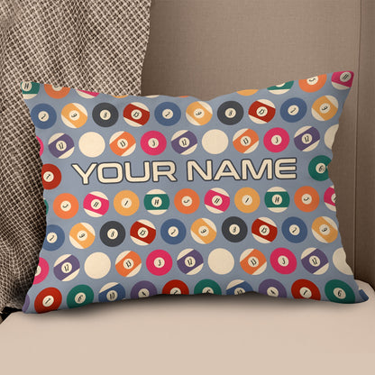Personalized Billiard Balls Pillow Custom Throw Pillow Top Billiard Gift VHM0884