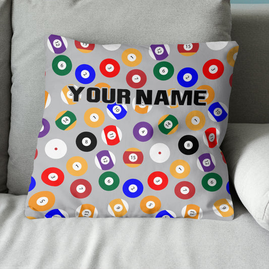 Personalized Billiard Balls Pillow Custom Throw Pillow Top Billiard Gift VHM0885