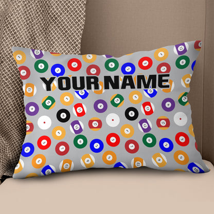 Personalized Billiard Balls Pillow Custom Throw Pillow Top Billiard Gift VHM0885