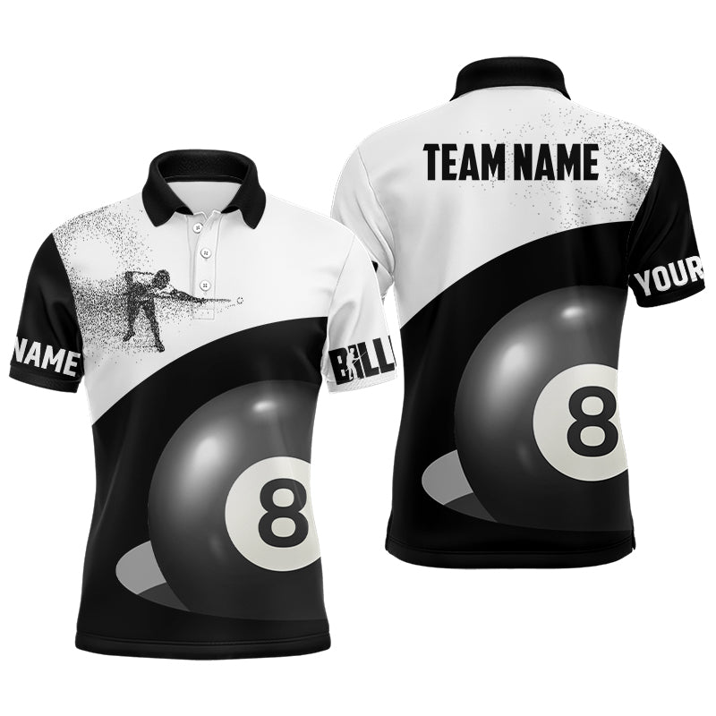 Personalized Billiard 3D Funny Billiard Player Polo Shirts For Men, Custom Pool Billiards Jerseys VHM0100