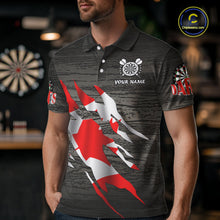 Load image into Gallery viewer, Personalized Grey Grunge Canada Flag Darts Shirts For Men Custom Patriotic Darts Team Jerseys TDM2170