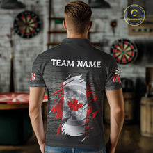 Load image into Gallery viewer, Personalized Grey Grunge Canada Flag Darts Shirts For Men Custom Patriotic Darts Team Jerseys TDM2170