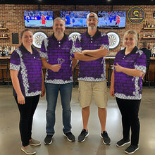 Load image into Gallery viewer, Purple Brick-Wall Fierce Bulldog Women Darts Polo Team Shirt Personalized Name For Players NYN2115