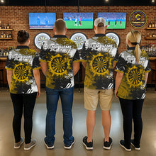 Load image into Gallery viewer, Custom Yellow Grunge Dart Shirt With Pocket Option For Men, Dart Team Jersey TDM5888