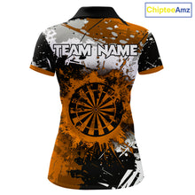 Load image into Gallery viewer, Custom Orange Grunge Dart Shirt With Pocket Option For Women, Dart Team Jersey TDM5889