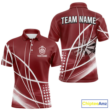 Red Darts Jersey For Men Custom Light Streaks Darts Tournament Team Shirt Polo & Quarter Zip TDM6027