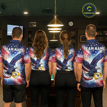 Load image into Gallery viewer, Custom 8 Ball &amp; 9 Ball American Flag Eagle Billiard Shirt For Men, Pool Team Jersey Polo &amp; 1/4 Zip TDM6281