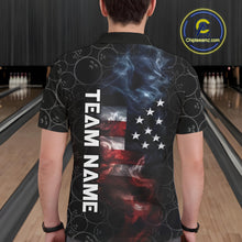 Load image into Gallery viewer, Custom American Flag Smoke Bowling Shirt For Men, Patriotic Bowling Jersey Team Polo &amp; 1/4 Zip TDM6291
