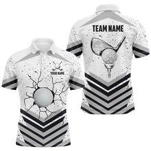 Load image into Gallery viewer, Funny Crack Golf Ball Custom White Grunge Mens Golf Polo Shirts Best Team Golf Shirts For Golfer TDM1978