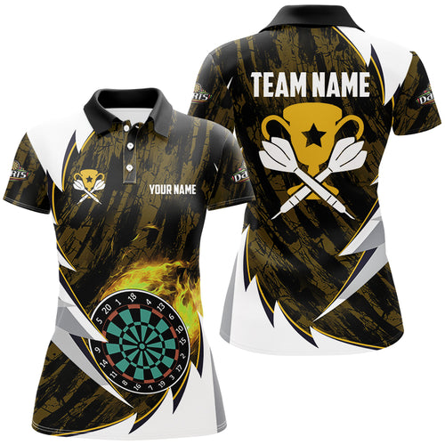 Personalized Darts Tournament Shirts Custom Fire Darts Shirts For Women, Darts Team Jerseys |Yellow TDM2693