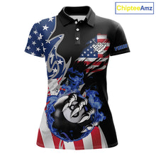 Load image into Gallery viewer, 8 Ball Pool Claw American Flag Billiard Shirt For Women Custom Patriotic Billiard Team Jersey|Black TDM6042