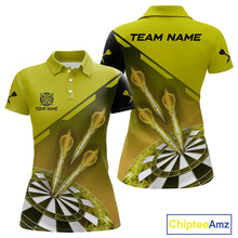 Load image into Gallery viewer, Personalized Yellow Dart Jerseys Polo &amp; Quarter Zip Shirt For Women Custom Dart Shirts Team Uniform TDM4753