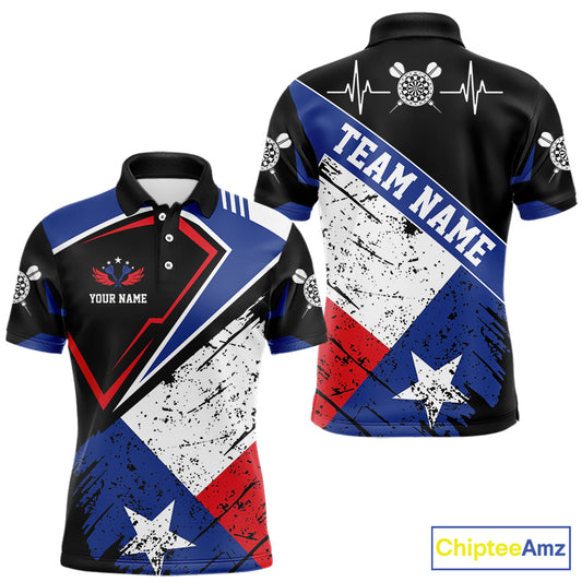 Personalized Grunge Texas Flag Darts Shirt For Men Custom Patriotic Texas Darts Team Jersey TDM5420
