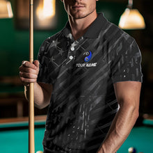 Load image into Gallery viewer, Black US Flag Ying And Yang 8 Ball &amp; 10 Ball Custom Billiard Shirts For Men Funny Billiard Jerseys TDM3540