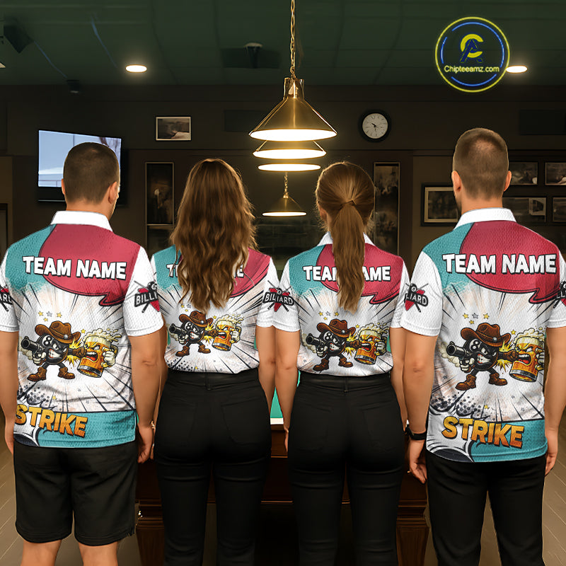 Funny Beer 8 Ball Pool Billiard Shirt For Men Custom Billiard Team Jersey Polo & 1/4 Zip TDM6052