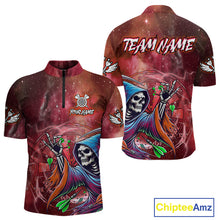 Load image into Gallery viewer, Grim Reaper Red Galaxy Funny Dart Shirts For Men Custom Darts Jerseys Outfit, Darts Gifts TDM3880