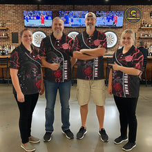 Load image into Gallery viewer, Personalized Red Darts Lightning Grim Reaper Polo &amp; 1/4 Zip, Darts Shirt For Women, Dart Team Jersey TDM6307