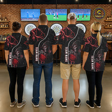 Load image into Gallery viewer, Personalized Red Darts Lightning Grim Reaper Polo &amp; 1/4 Zip, Darts Shirt For Women, Dart Team Jersey TDM6307