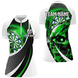 Personalized Green Dartboard 3D Printed Skull Darts Shirts For Women Custom Team League Darts Jerseys TDM1988