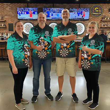 Personalized Turquoise Funny Duck Beer Darts Shirts For Women Custom Darts Team Jersey, Darts Gift TDM7194
